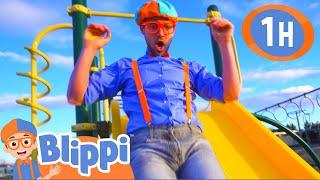 Blippi Visits an Outdoor Playground  1 HOUR OF BLIPPI TOYS  Educational Videos for Kids