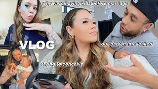 VLOG mom life honest chats on marriage before kids our baby name leaked pregnancy signs…