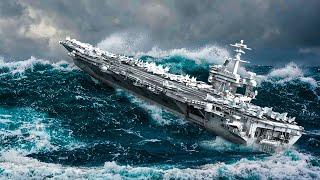 Why MONSTER WAVES Cant Sink US Navys LARGEST Aircraft Carriers During Rough Seas