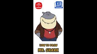 How To Draw Mr. Shark  The Bad Guys Movie - Step By Step Drawing Tutorial #shorts