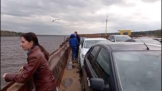 Паром через Волгу в Мышкине  Ferry across the Volga riv. in Myshkin