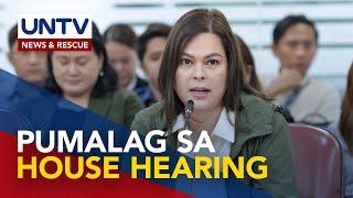 VP Sara Duterte humarap sa House probe Alegasyon sa paggastos sa OVP budget pinalagan