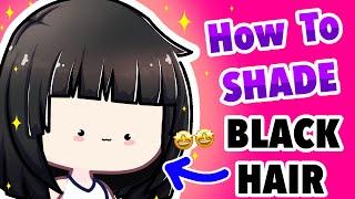 Black Hair Shading TUTORIAL - Gacha life 2 - IbisPaint X