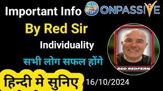 यहां पर सभी लोग सफल होंगेRed Redfern Sir को हिन्दी मे सुनिए About Individuality