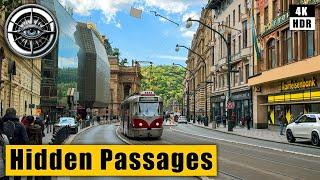 Prague Walking Tour from Wenceslas Square through Hidden Passages   Czech Republic 4k HDR ASMR