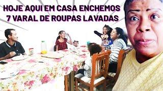 Hoje aqui em casa enchemos 7 Varal de roupas lavadas nossas e das crianças  E tem mais