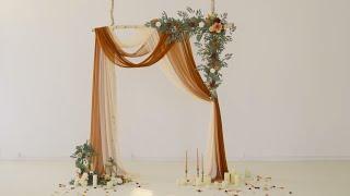 Product tutorial how to hang the draping fabric sets on the arch