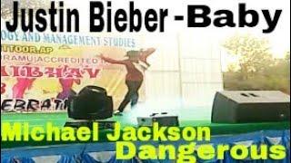 Dance performance to Justin Biebers Baby and Michael Jacksons DangerousBillie Jean moonwalk