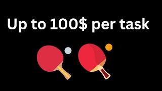 ما يصل إلى 100 دولار لكل مهمة اختبار موقع ping pong