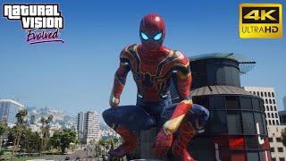 GTA 5 - Iron Spider- Man Ultra Realistic Graphic Gameplay Natural Vision Evolved 4K