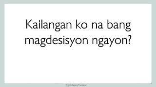 ENGLISH-TAGALOG EXPRESSIONS using Ngayon