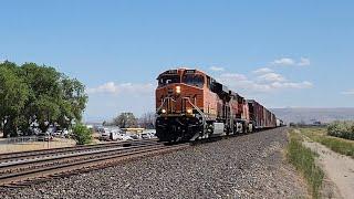 40 MPH BNSF Manifest Train with KCS EX BNSF Dash-9 44CW at Cushman Siding Fallbridge Subdivision