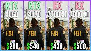 RTX 4060 vs RTX 4070 vs RX 7700 XT vs RX 7800 XT - Test in 15 Games