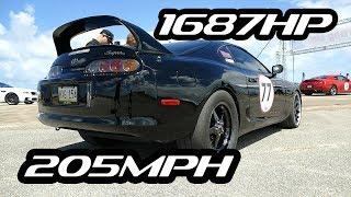 1687hp MONSTER Supra Goes 200+mph at the 12 Mile