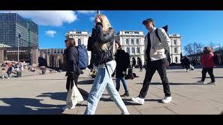 Jernebanetorget in 10°C sunny  Oslo City  Spring 2021