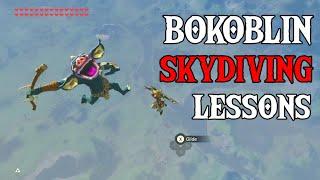 Taking a Bokoblin SKYDIVING  Zelda Breath of the Wild