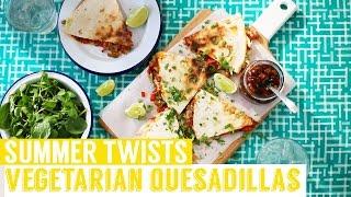 Vegetarian quesadillas with a sweet pickle twist