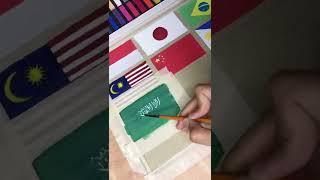 Draw Saudi Arabia  flag 9195 #arabs #saudiarabia #flag #shorts