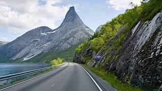 4K Scenic Drive to Stetind  Kjøpsvik - Stetind - Kjerringstraumen Bridges Norway