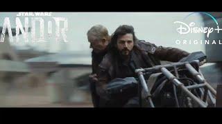 Cassian Andor & Luthen escape on a speeder bike  Star Wars Andor Series Episode 3 “Reckoning” HD