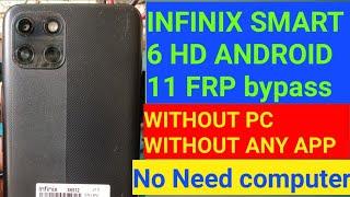 infinix x6512 frp bypass  smart 6 hd frp bypass  infinix android 11 frp bypass without pc