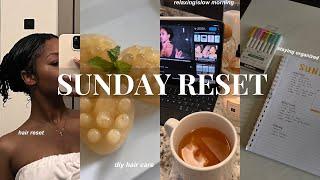 SUNDAY RESET  DIY hair care meal prep trying to stay organized & more