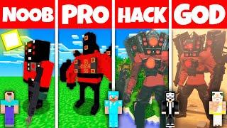 Minecraft Battle NOOB vs PRO vs HACKER vs GOD NEW SPEAKER TITAN BASE HOUSE BUILD  Animation