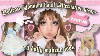 Dolly makeup tutorial+ DollcoreLolita YOUVIMI HAUL Alternative wear Inspiration