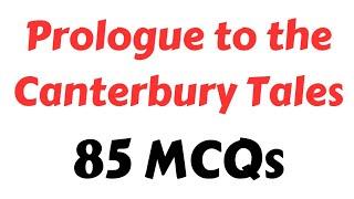 Prologue To The Canterbury Tales MCQs I Prologue To The Canterbury Tales l English Lectureship