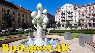 Budapest Hungary. Walking tour 4K. Pest.