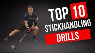 Top 10 - Best Stickhandling Drills For Hockey Players  OFF-ICE Hockey Practice  Puck Control