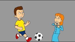 Caillou Kicks a Soccer ball into Rosies faceGrounded