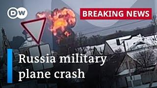 Video shows Russian military plane crashing near Ukrainian border  DW News