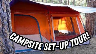Campsite Set-Up Tour  Tent Camping in Flagstaff Arizona