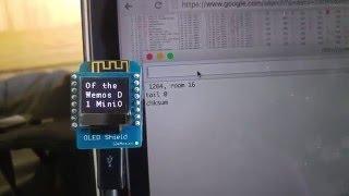 Wemos D1 Mini OLED Shield Serial Text  ESP8266