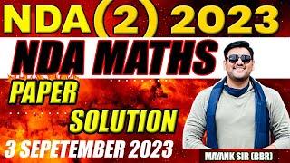 UPSC NDA 2023 Maths Paper 2 Answer Key  NDA 2023 Maths Paper Solution  Maths Question paper
