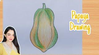 How To Draw Papaya Step By Step Very Easy  Papaya Drawing Easy