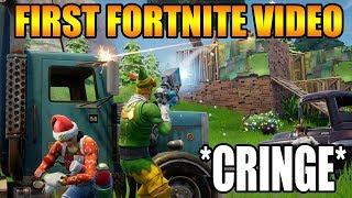 REACTING TO MY FIRST FORTNITE VIDEO *CRINGE*