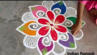 beautiful mini rangoli Simple designeasy rangoli ️️