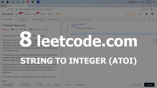 Разбор задачи 8 leetcode.com String to Integer atoi. Решение на C++