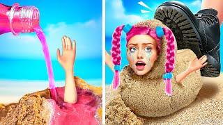 Dont Step On Barbie  *Camping Hacks And Crafts With Amazing Digital Circus*