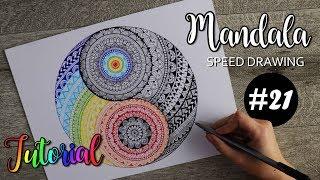 ️ Como dibujar Mandala SIMBOLO YIN YANG   +    ️SPEED DRAWING #21