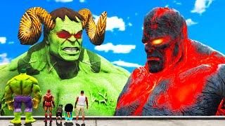 GTA 5  TITAN HORN HULK VS LAVA GOD  FRANKLIN SHINCHAN FOUND THE MAGICAL STONE TO SAVE ICE GOD