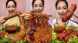 MUKBANG EATING SPICY CHINESE FOOD 吃辛辣的中国菜 먹방 SOSLU ÇİN YEMEKLERİ YEME ️