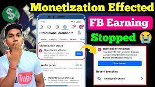  Monetization Effected Facebook  Monetization Effected due to policy Violation  Ads on Reels