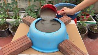 New and Unique - Make Flower Pots With Plastic Pots And Cement For Your Garden