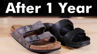 1 YEAR LATER  Birkenstock Arizona EVA & Leather Soft Bed ComparisonReview