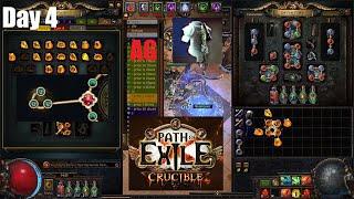 Path of Exile 3.21 Zombie Necromancer Day 4 Wand Craft AG & Getting Reservation in Cruible - 1160