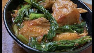 Pork cook with mustard greens curry  Pork with Lai Patta curry  Naga Kitchen