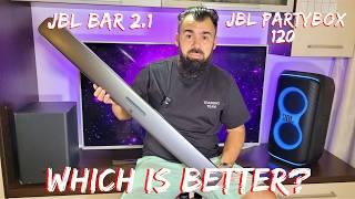 DONT Buy the WRONG Speaker  JBL Partybox 120 vs JBL BAR 2.1  Soundbar VS Party Speaker